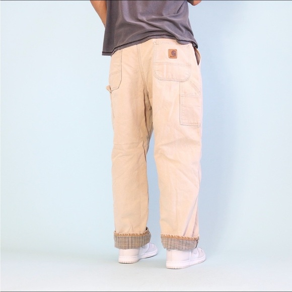 vintage carharrt flannel lined carpenter pants - Picture 3 of 4